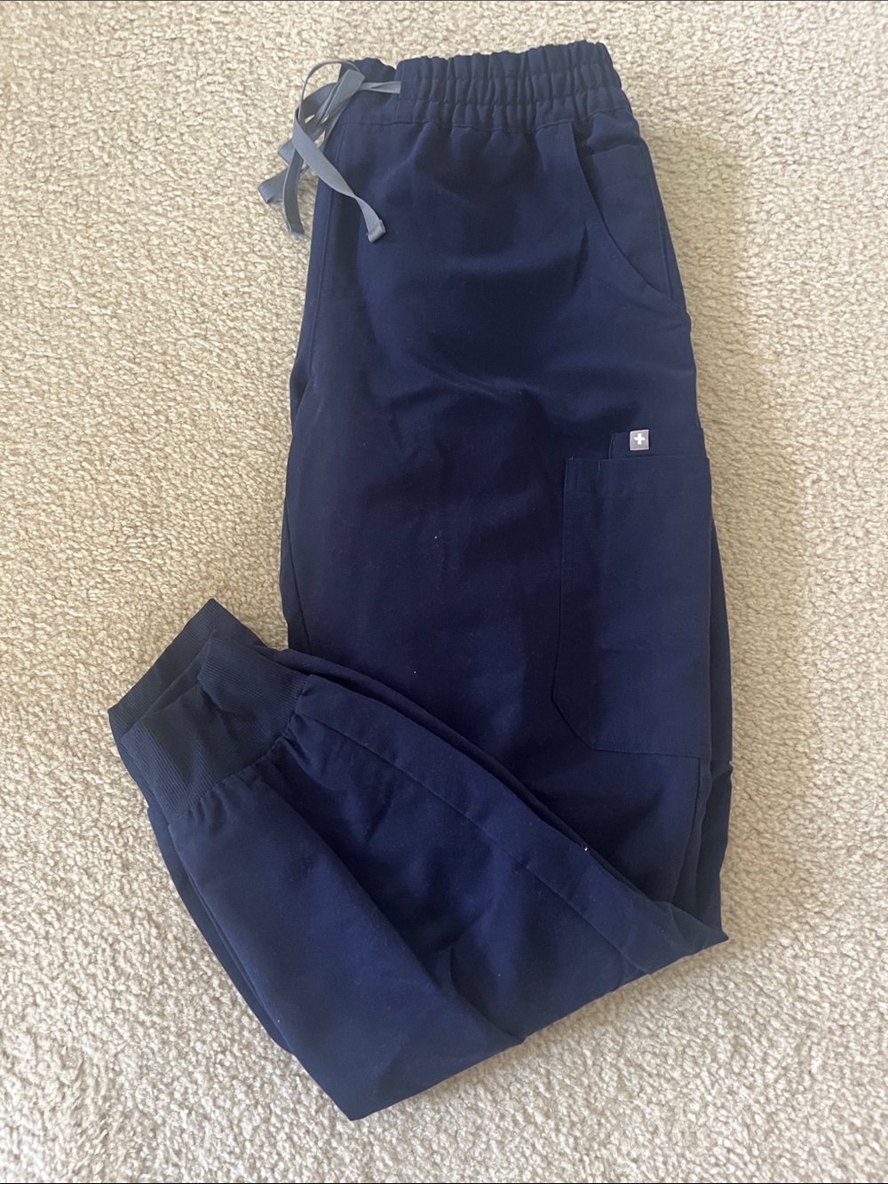 Figs Women's High Waisted Zamora Navy Jogger Scrub Pants